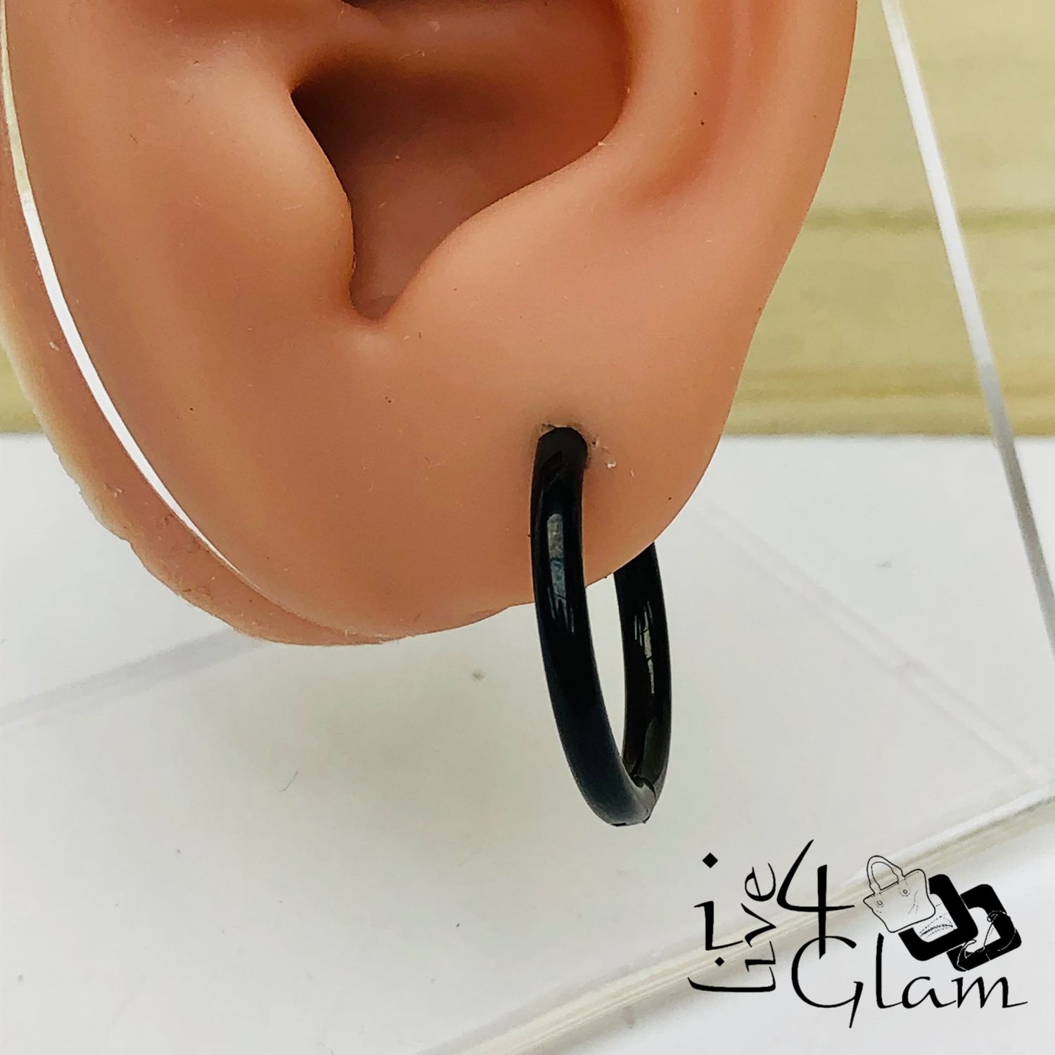 Stainless Steel 16mm Black Hoop