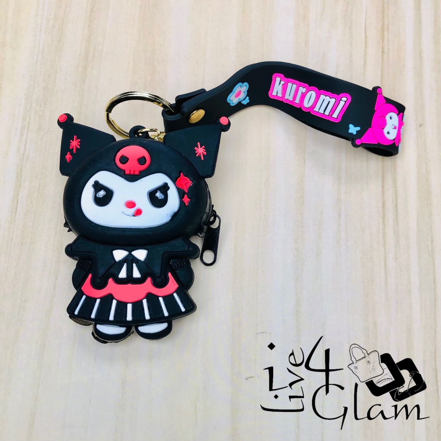 Kuromi Coin Purse Keychain Black