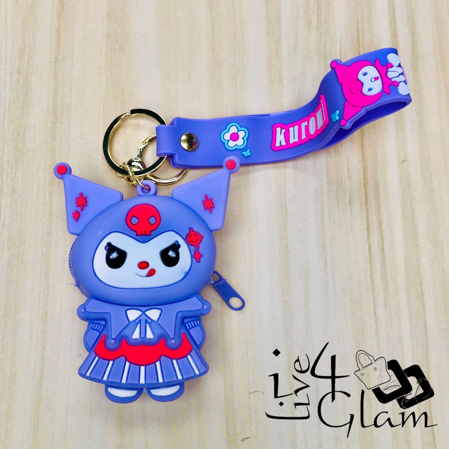 Kuromi Coin Purse Keychain Purple