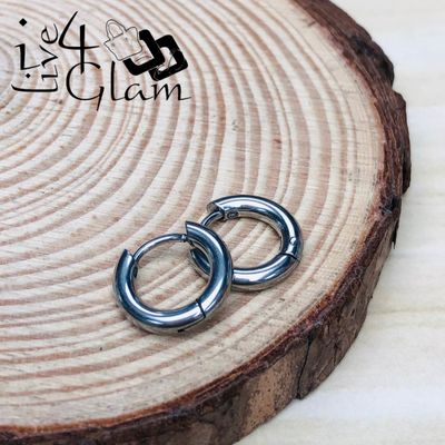 Stainless Steel 8mm Silver Hoop
