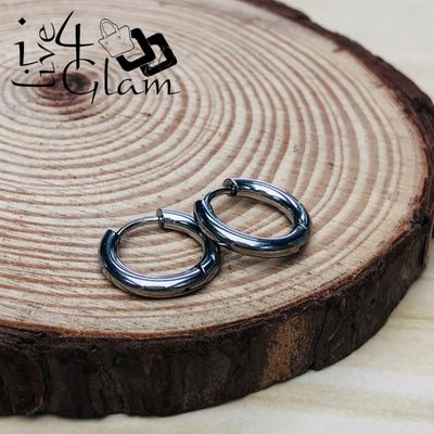 Stainless Steel 10mm Silver Hoop