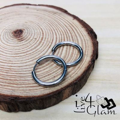 Stainless Steel 14mm Silver Hoop