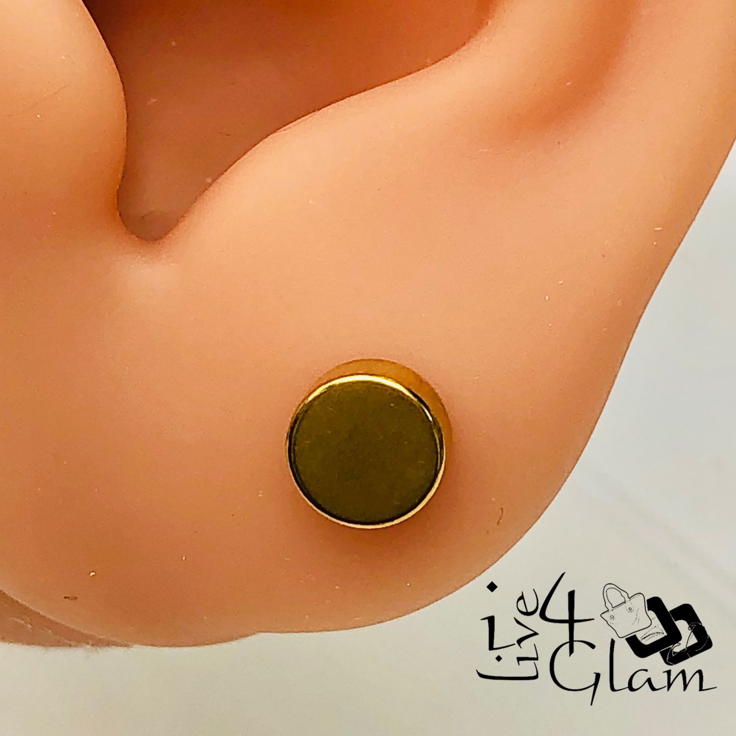 Stainless Steel 6mm Round Gold Magnetic Stud