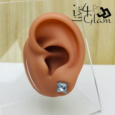 Stainless Steel 6mm Square Cz Silver Magnetic Stud