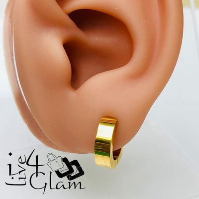 Stainless Steel 9mm Gold Clip-On Ear Cuff