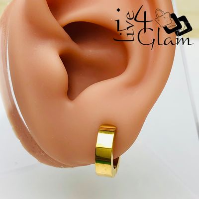 Stainless Steel 9mm Gold Clip-On Ear Cuff