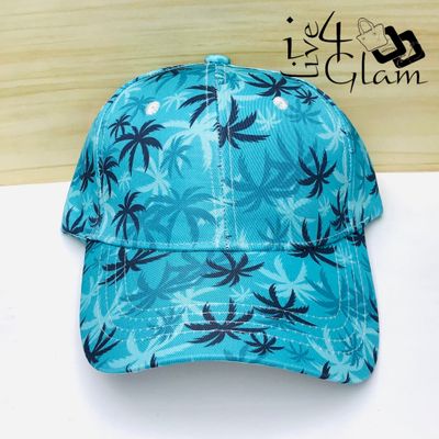 Palm Tree Pattern Trucker Cap Blue