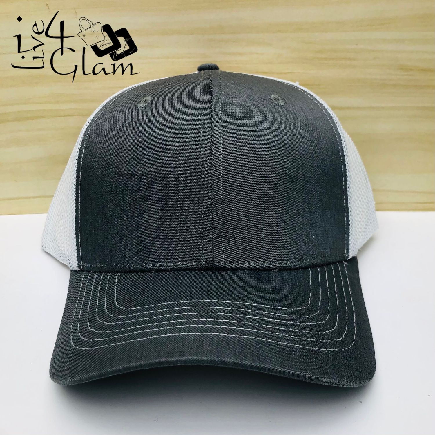 Mesh Trucker Cap Gray and White