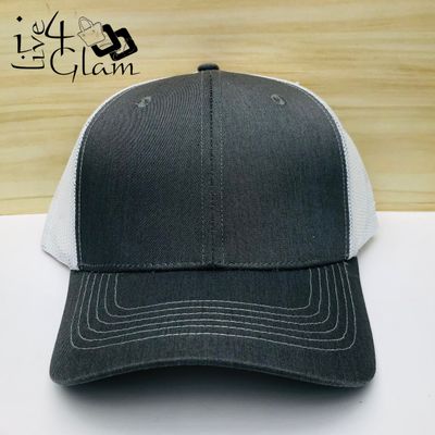Mesh Trucker Cap Gray and White