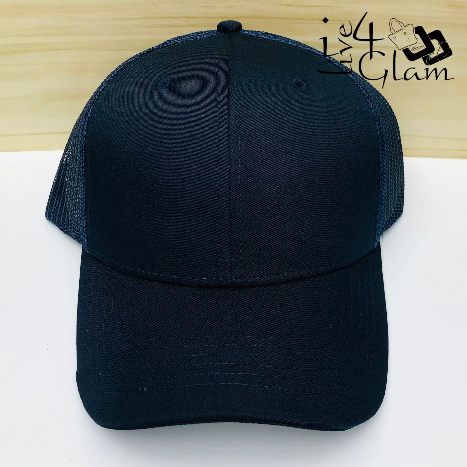 Mesh Trucker Cap Black and Navy Blue
