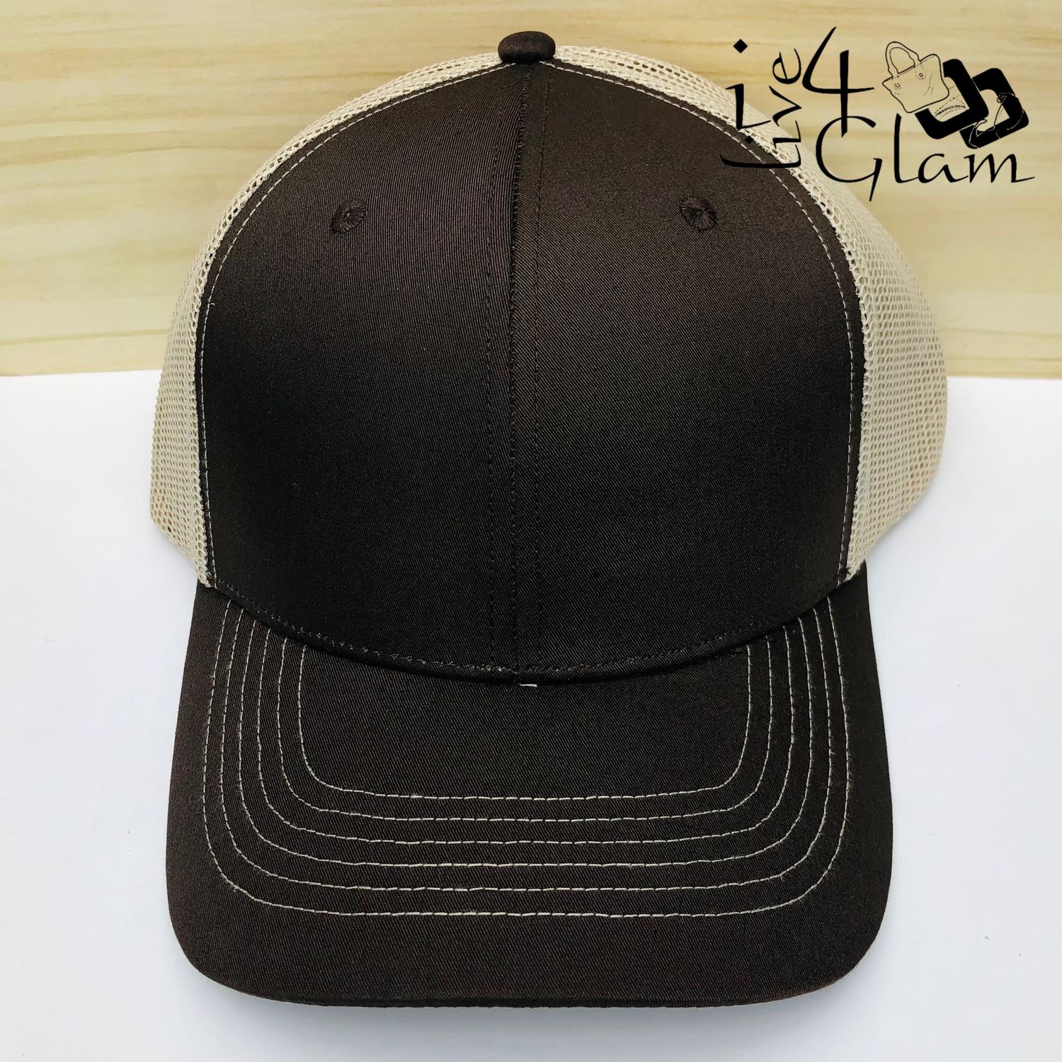 Mesh Trucker Cap Brown and Tan