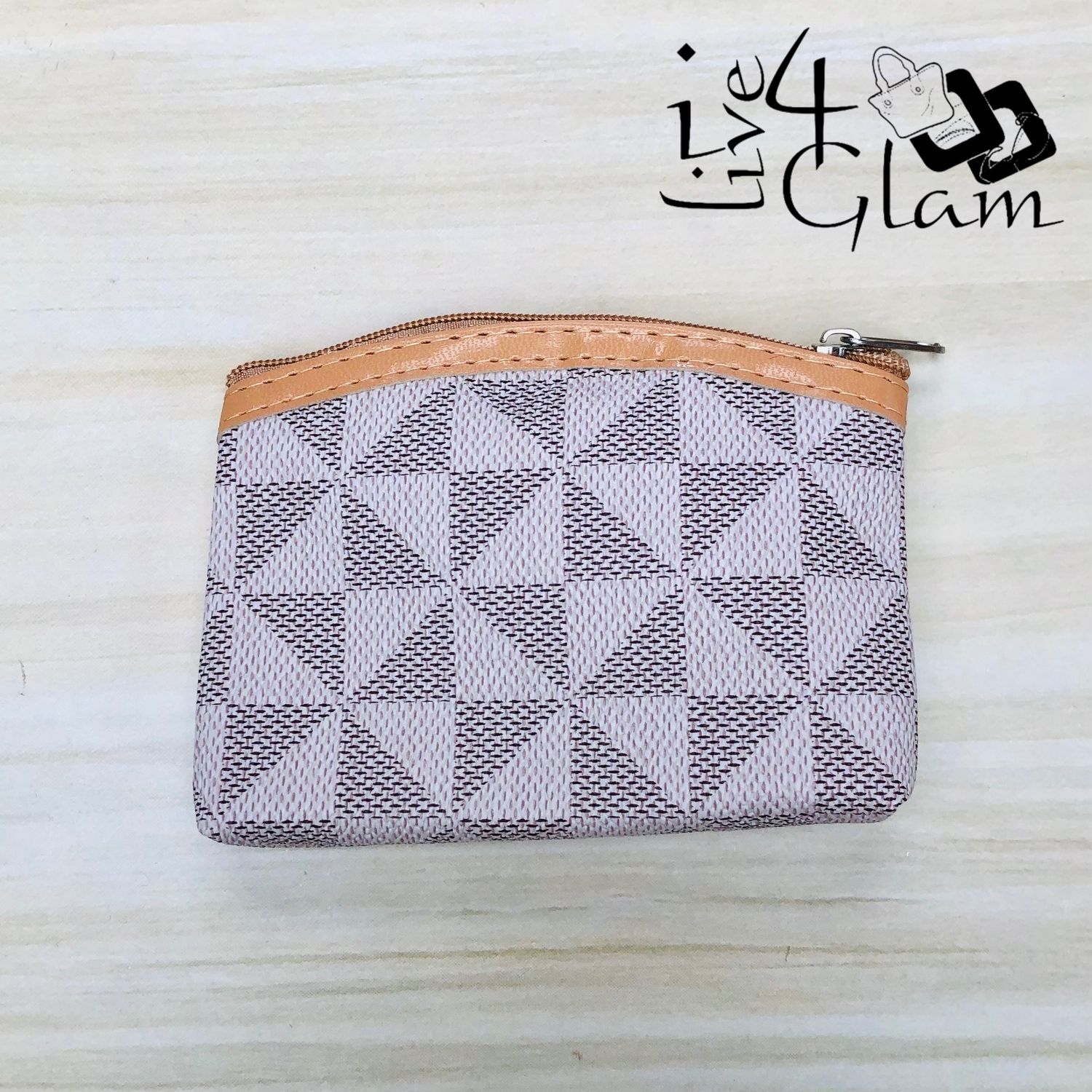 Pattern Coin Purse Tan