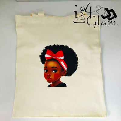 White Canvas Tote Bag Girl