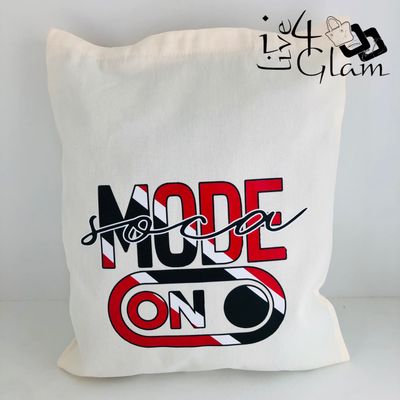 White Canvas Tote Bag Soca Mode On