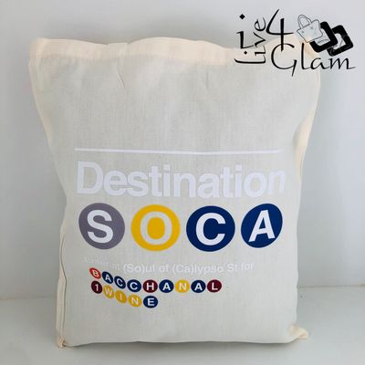 White Canvas Tote Bag Destination Soca