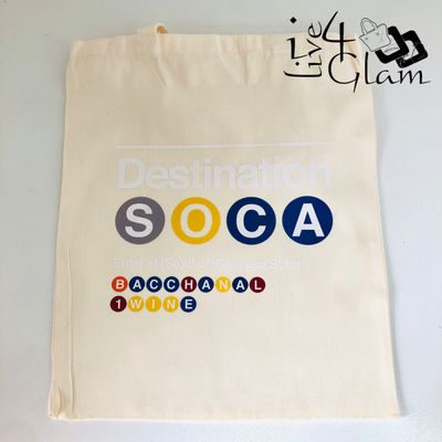 White Canvas Tote Bag Destination Soca