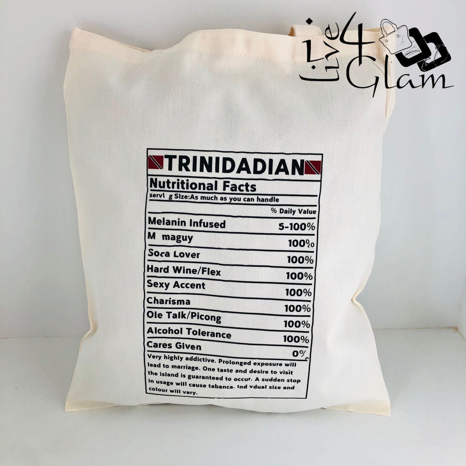 White Canvas Tote Bag Trinidadian Nutritional Facts