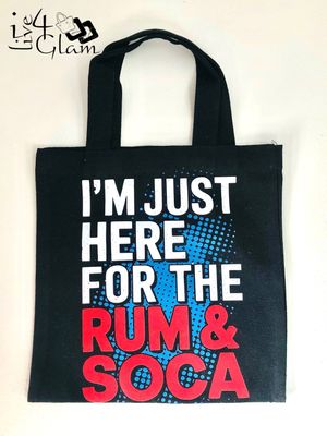 Black Mini Tote Bag Rum and Soca