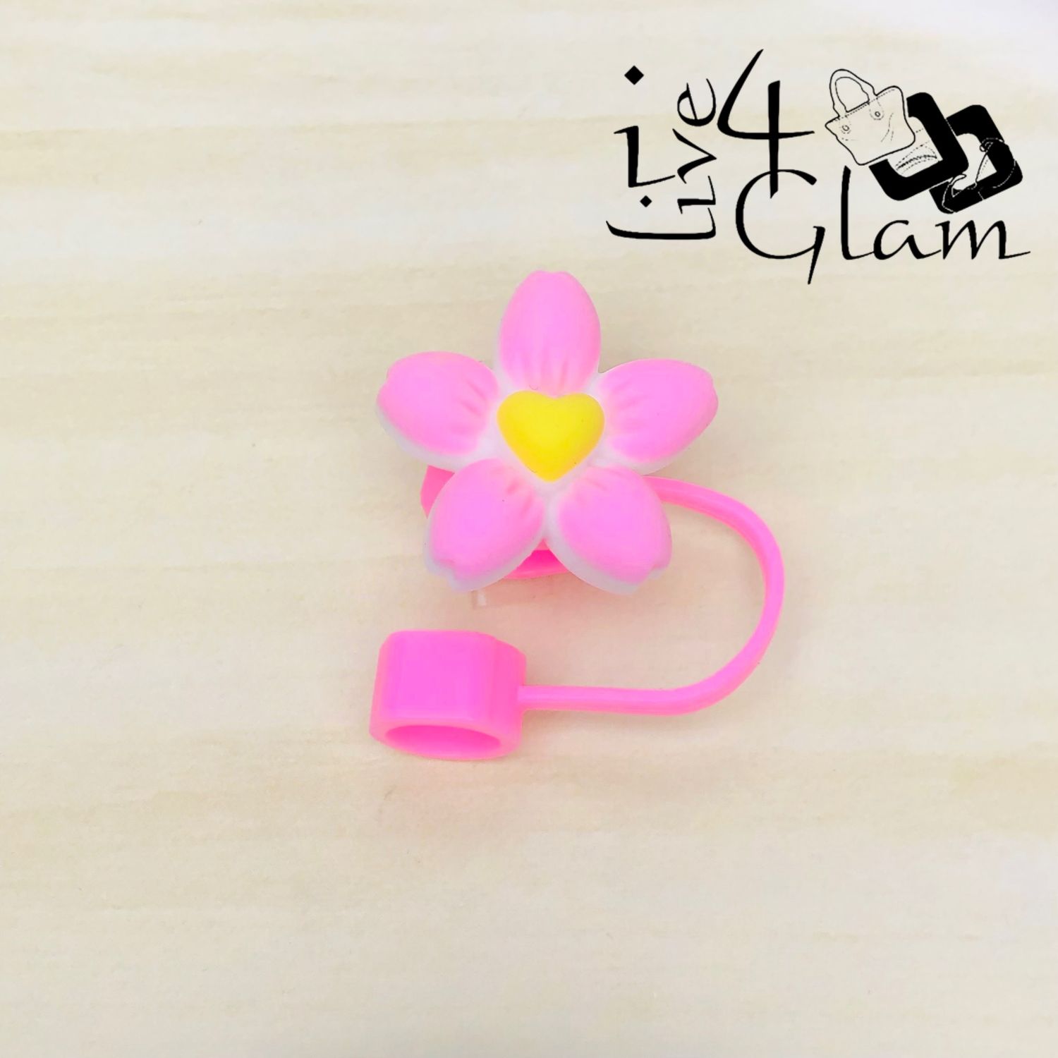 Large Lotus Flower Straw Cover, Color: Light Pink