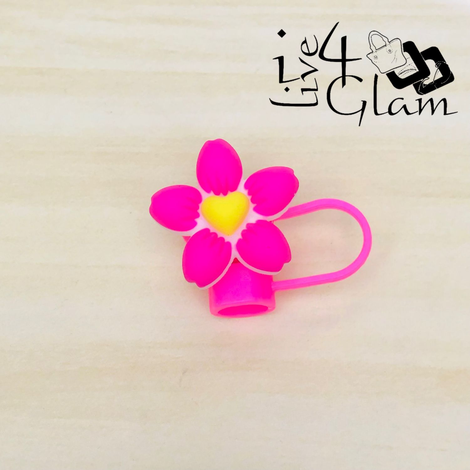 Large Lotus Flower Straw Cover, Color: Pink