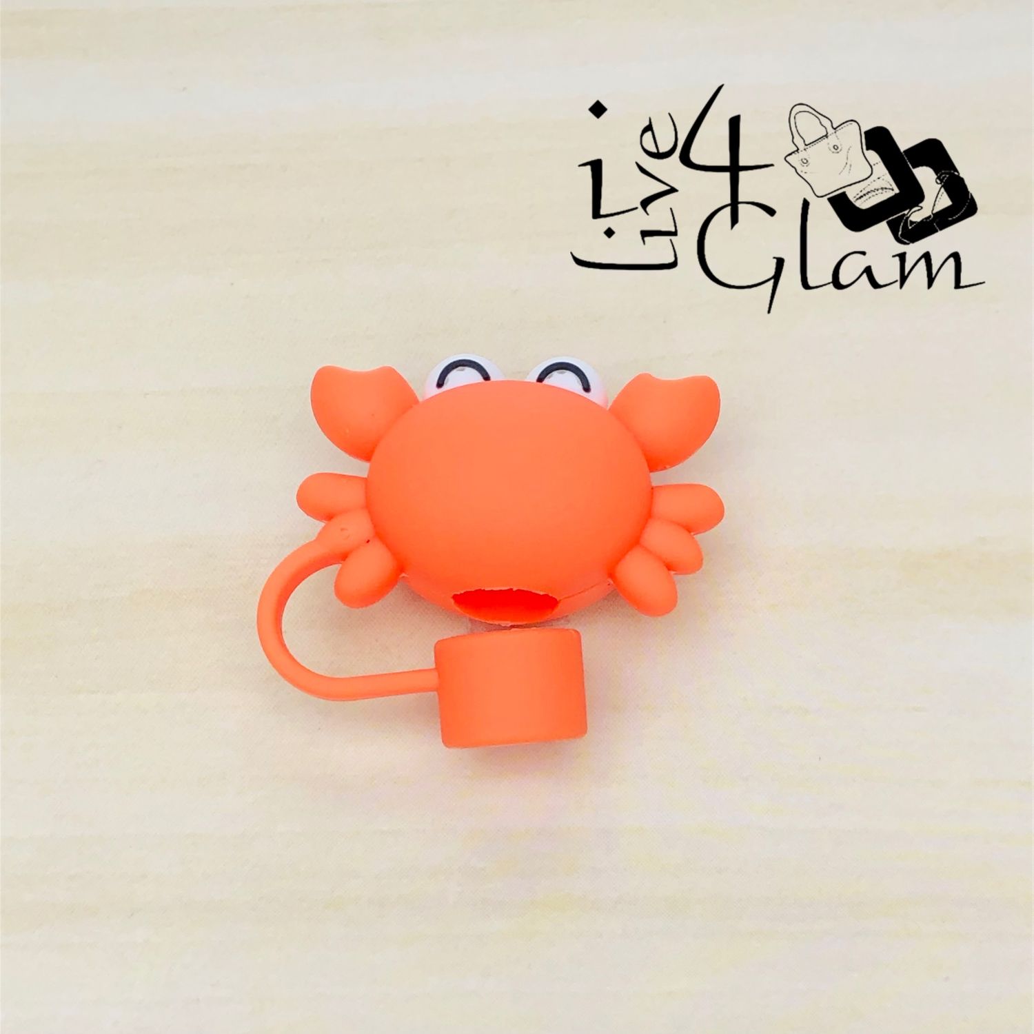 Large Animal  Silicone Straw Cover, Style: Orange Crab