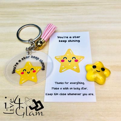 Inspirational Card with Pocket Star and Keychain