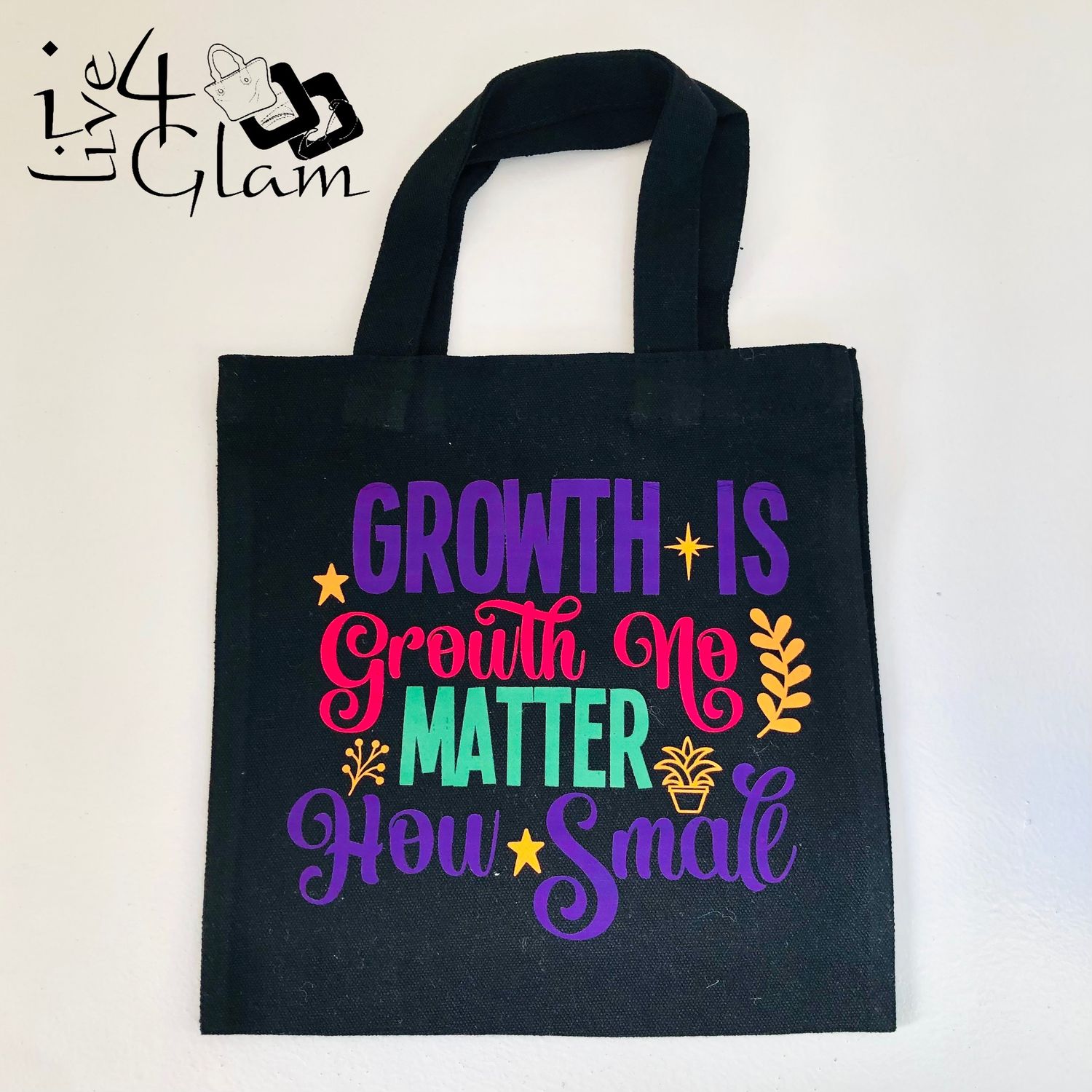 Black Mini Tote Bag Growth Is Growth