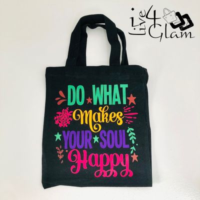 Black Mini Tote Bag Do What Makes Your Soul Happy