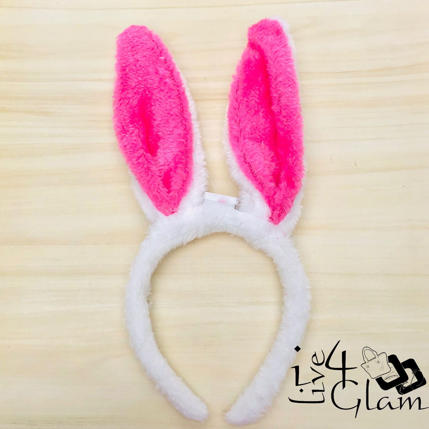 Light-Up Easter Plush Bunny Ears Bando, Color: Pink
