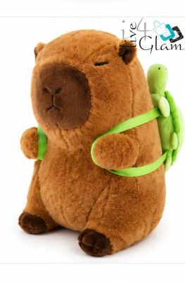 Large Plush Capybara Stuff Toy Turtle Backpack