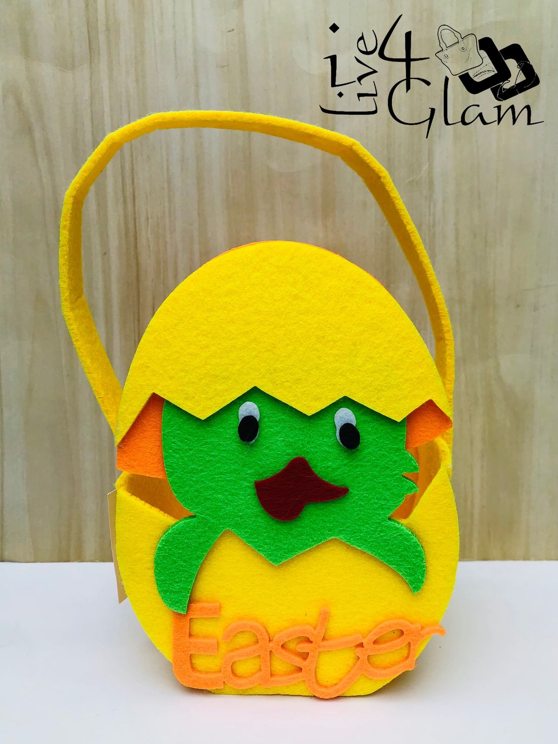 Egg Shaped Easter Basket Green Chicken