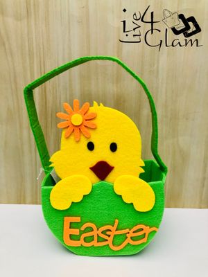 Egg Shaped Easter Basket Green