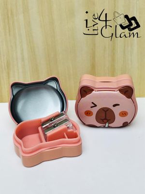 Dual Enclosed Sharpener Pink Capybara