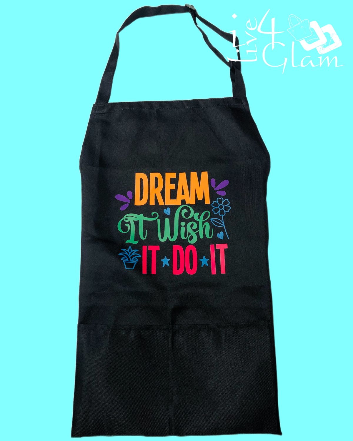 Black Waterproof Two Pocket Apron Dream It, Wish It, Do It