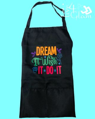 Black Waterproof Two Pocket Apron Dream It, Wish It, Do It