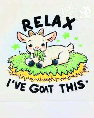 Kid's White Two Pocket Apron Relax I've Goat This