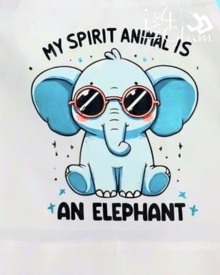 Kid's White Two Pocket Apron My Spirit Animal Is An Elephant