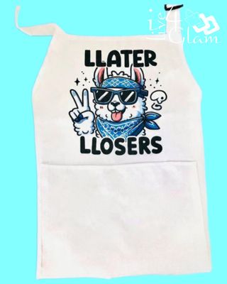 Kid's White Two Pocket Apron Llater Llosers