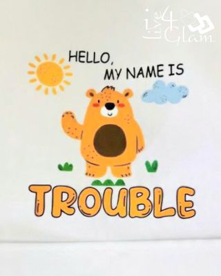 Kid's White Two Pocket Apron Hello, My Name Is