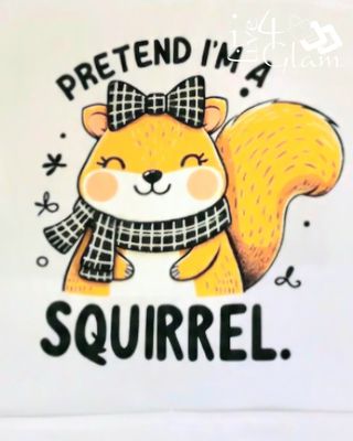 Kid's White Two Pocket Apron Pretend I'm A Squirrel