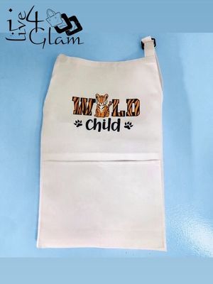 Kid's White Two Pocket Apron Wild Child