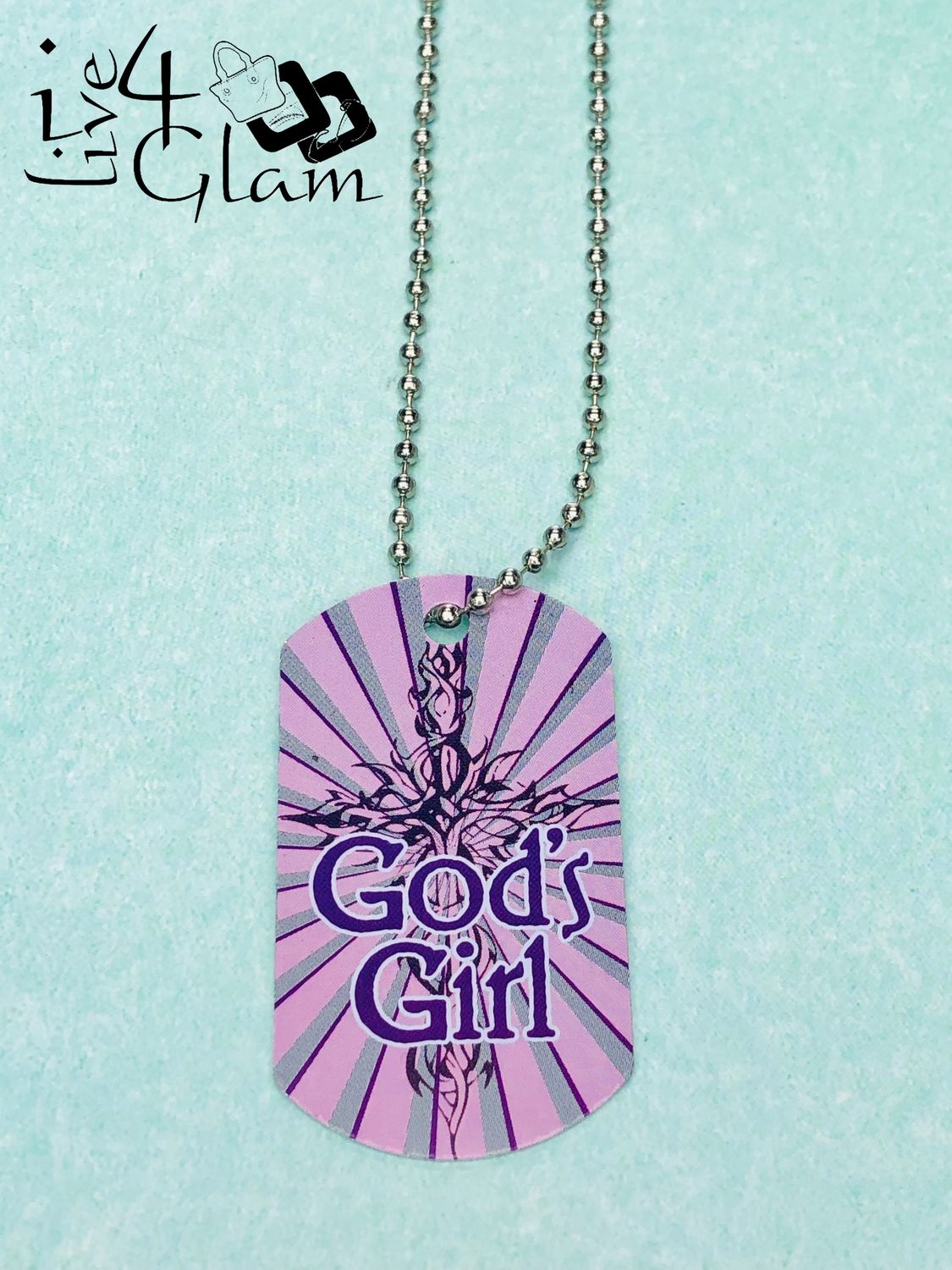Fashion Dog Tag Pendant and Chain God's Girl