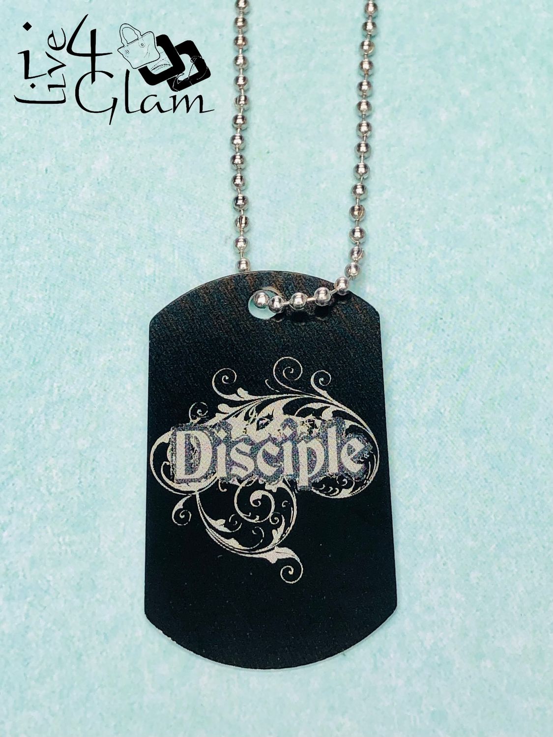 Fashion Dog Tag Pendant and Chain Disciple