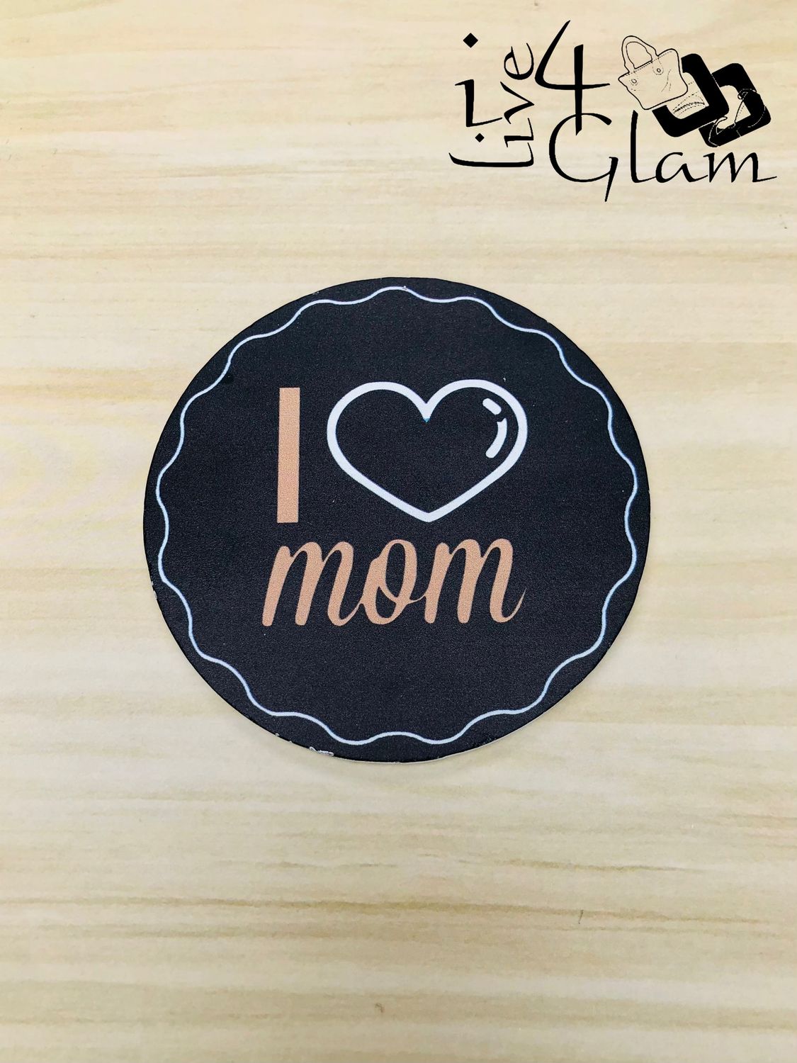 Round Coaster I Heart Mom
