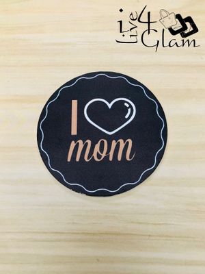 Round Coaster I Heart Mom