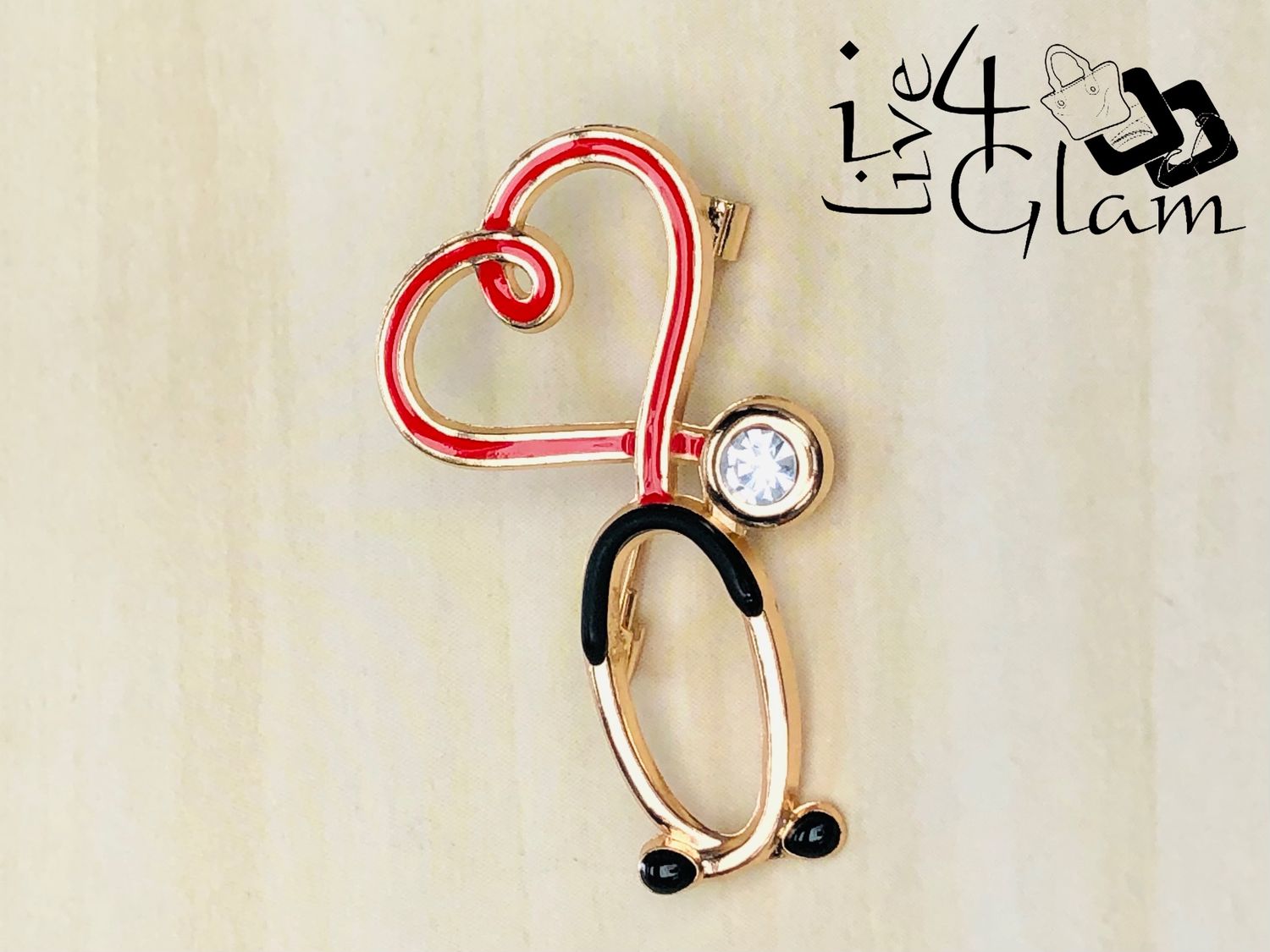 Medical Enamel Pin Stethoscope Heart