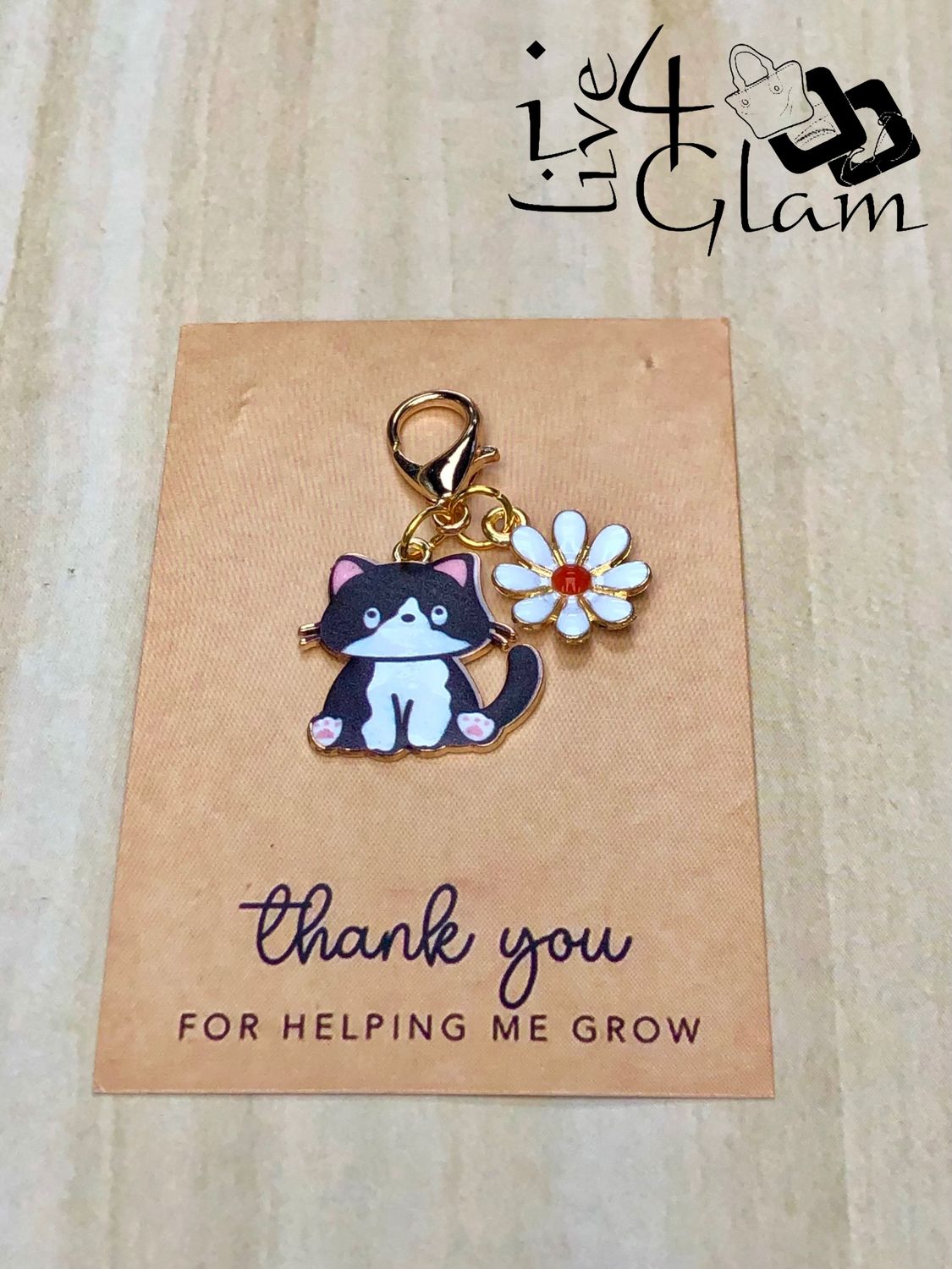 Cat Charm Keychain with Thank You Card Style 7