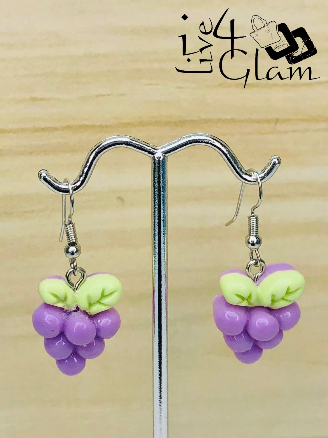 Fashion Hanging Earring Purple Grapes