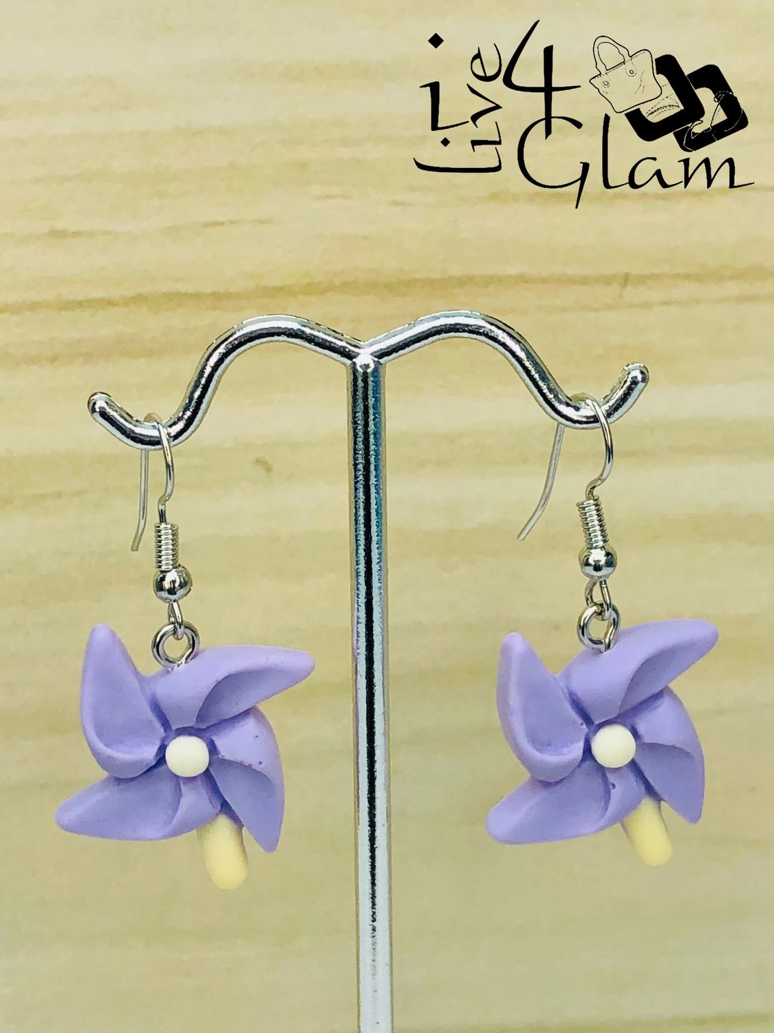 Fashion Hanging Earring Purple Pinwheel