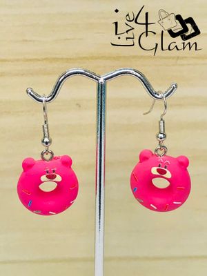 Fashion Hanging Earring Bear Donut